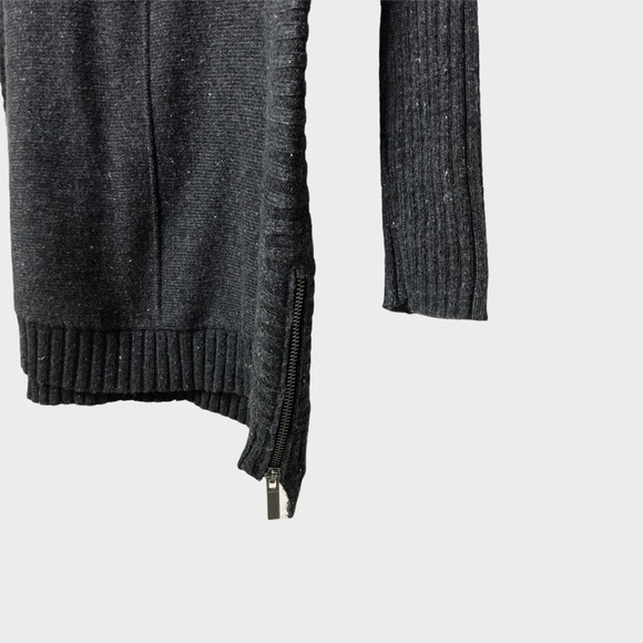 Talbots Ribbed Knit Crewneck Sweater Side Zippers Size Large Gray Tweed Women’s - Picture 7 of 9